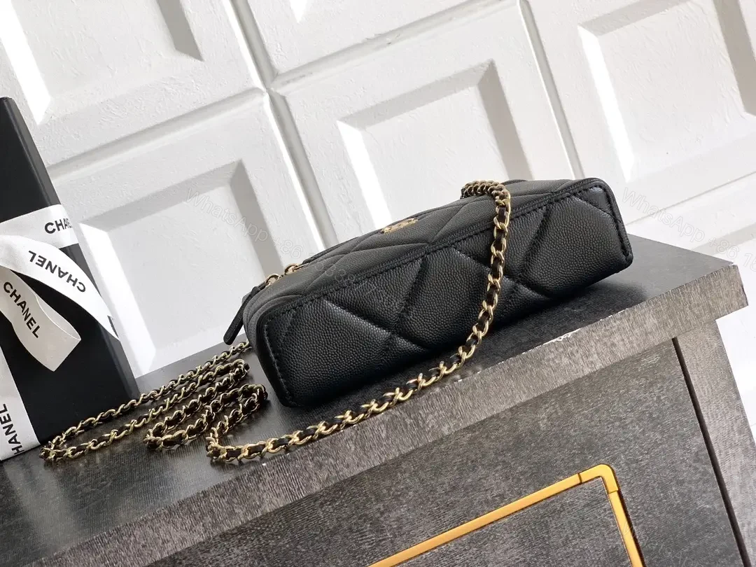 View 5 of Compact Quilted Luxury Bag with Gold Hardware, Crossbody Style