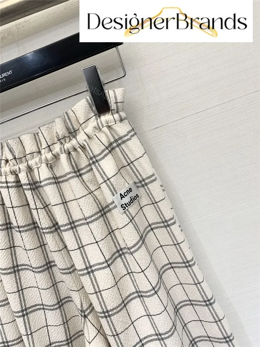 View 7 of Acne Studios Off-White Drawstring High-Waisted Wide-Leg Trousers