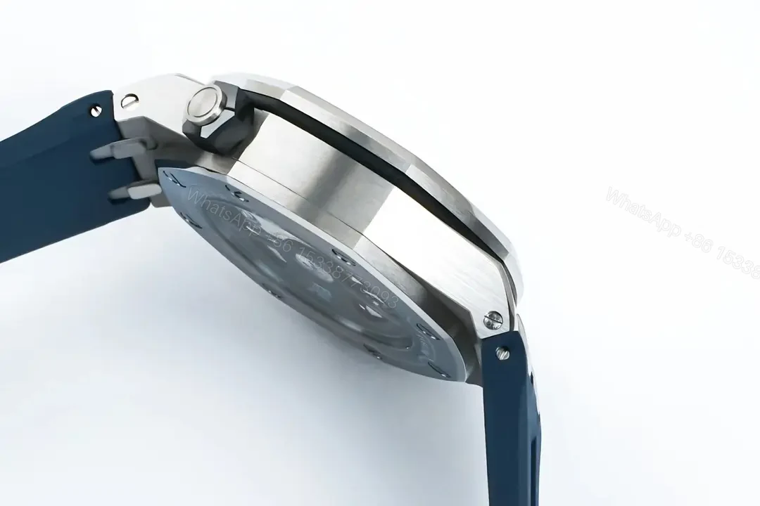 View 6 of OM Factory Audemars Piguet Royal Oak Offshore Diver Watch – Blue Dial, Stainless Steel Case, Rubber Strap