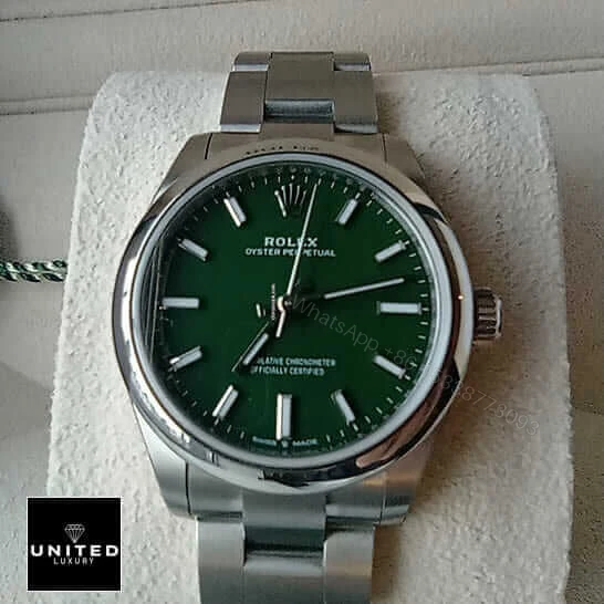 View 8 of Rolex Oyster Perpetual 277200 Green Dial Replica