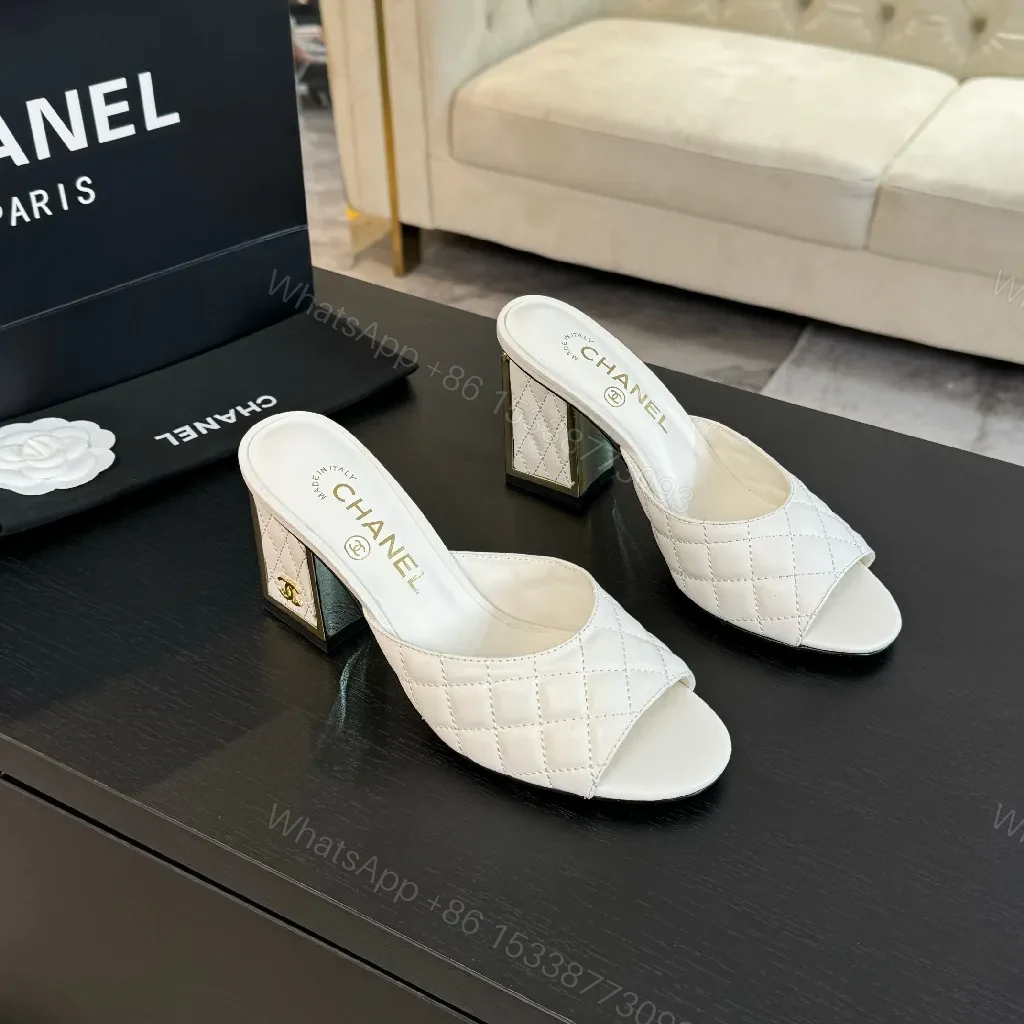 White Leather Quilted Mule Sandals: Comfort, Luxe Style — view 1