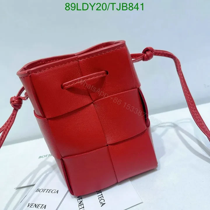 View 6 of Bottega Veneta Red Cassette Bucket Shoulder Bag LK7475