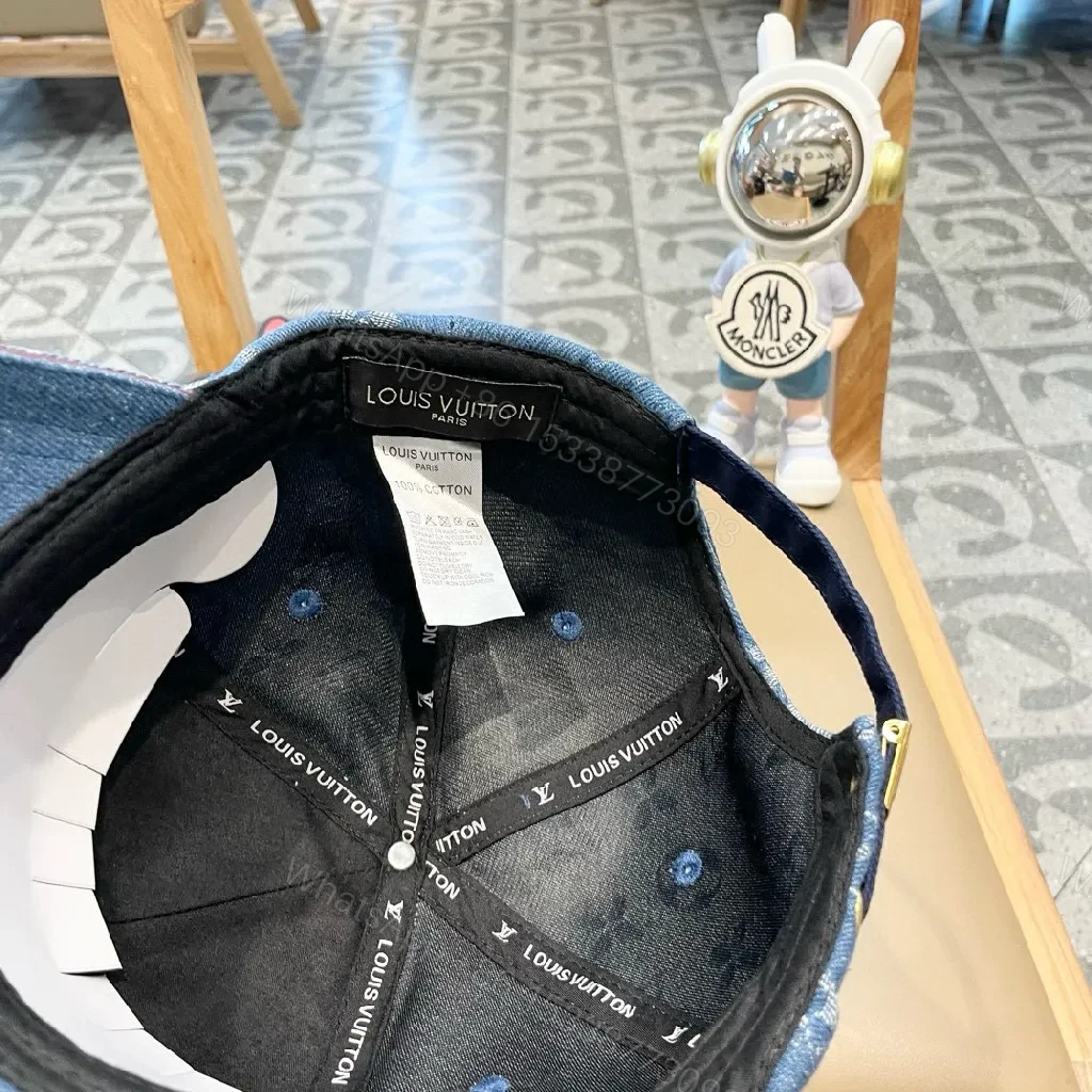 View 6 of Denim Monogram Cap: Luxury-Style, Subtle Branding Cap