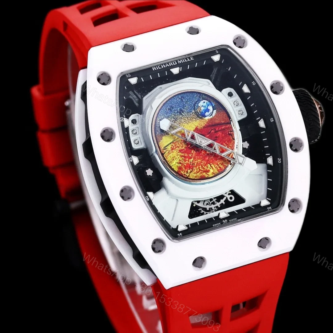 View 4 of Richard Mille RM52-05 Pharrell Williams Mars Mission Watch White Case Red Strap Premium Edition RM-RM52-05-PW-WHT-RED