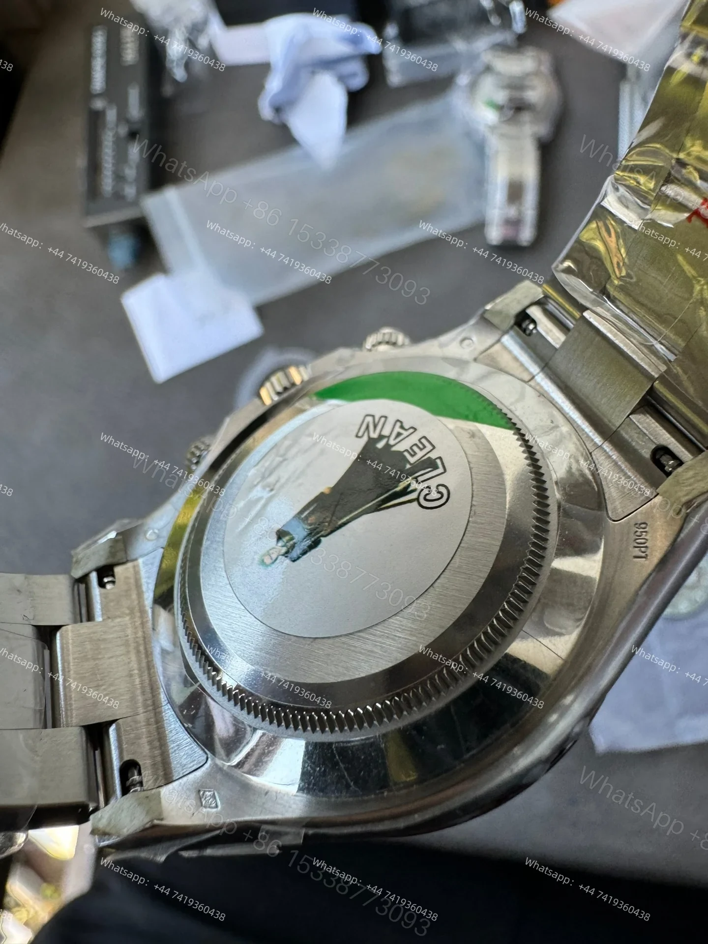 View 9 of Rolex Daytona M116506 Ice Blue Dial 1:1 Replica Watch – Middle East Platinum Style 4130 Super Clone