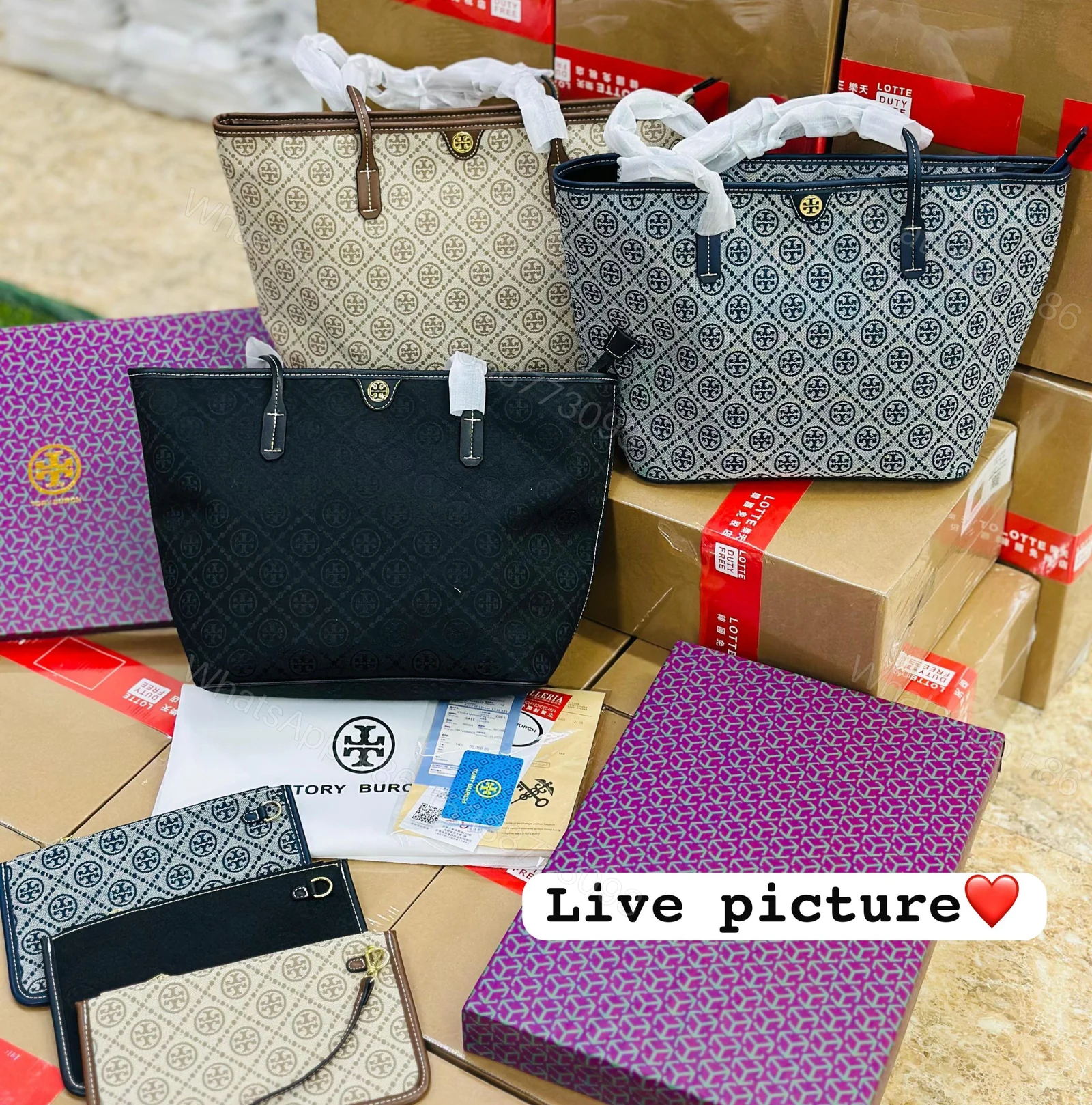 View 2 of FIRST COPY Tory Burch T Monogram Large Zip Tote Bag