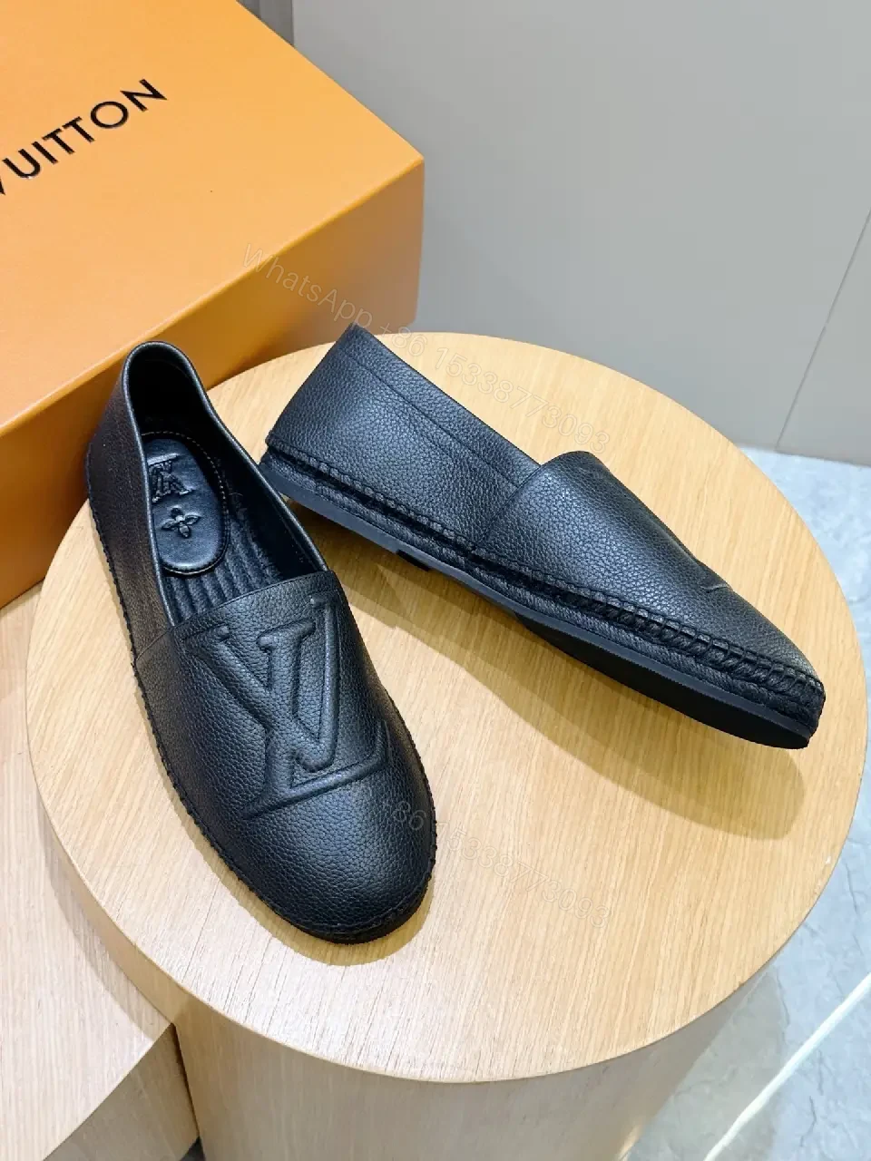 View 3 of Textured Leather Loafers: Subtle Monogram, Modern Comfort