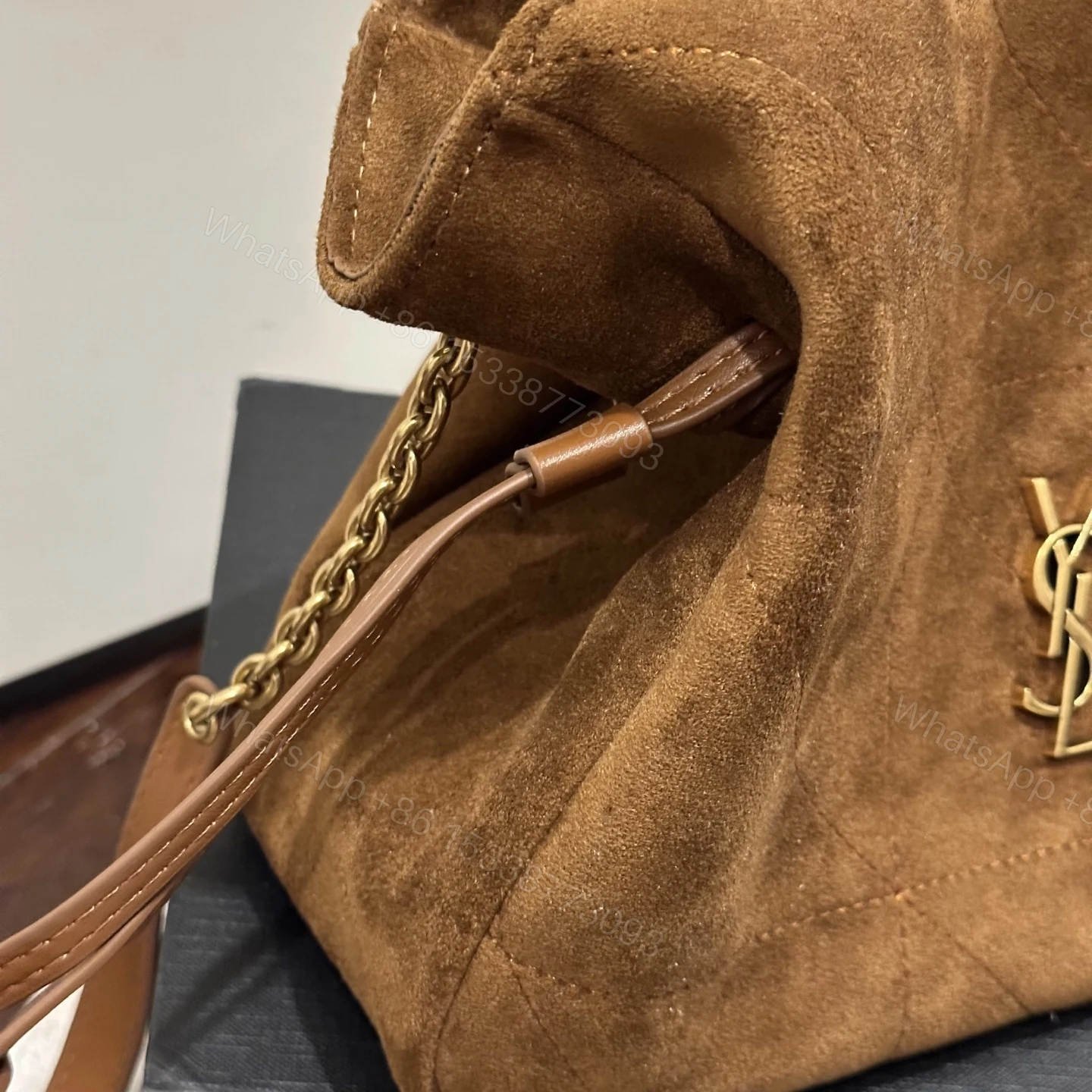 View 9 of Saint Laurent Jamie Shoulder Pouch In Caramel Cognac 26Cm