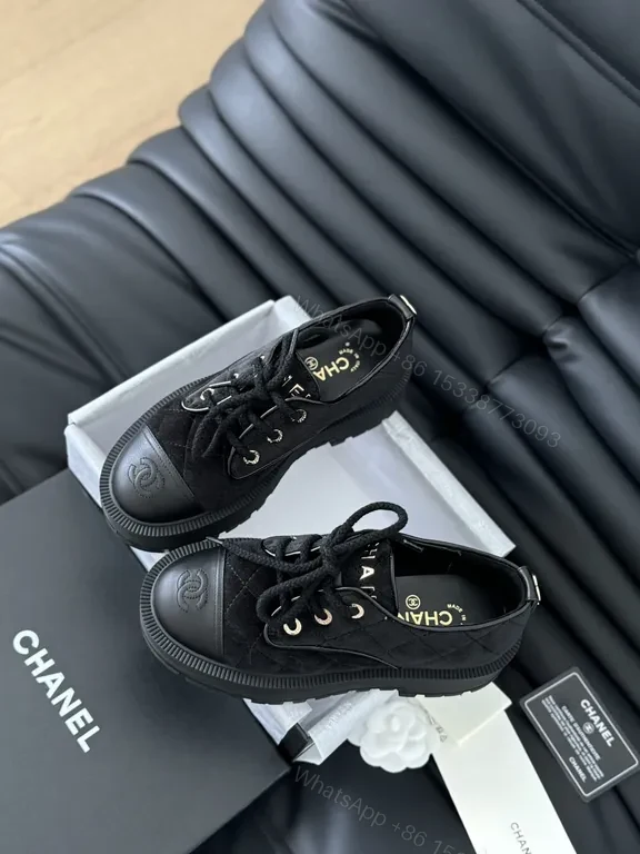 View 7 of Chanel-Inspired Black Knit Low-Top Sneakers: All-Day Comfort