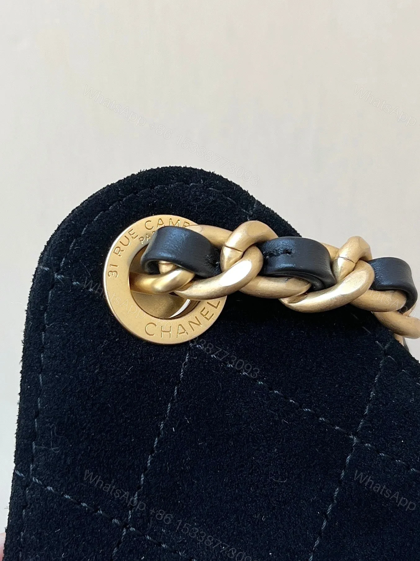 View 2 of CHANEL 25 HANDBAG 30 IN BLACK SUEDE GOLD HARDWARE