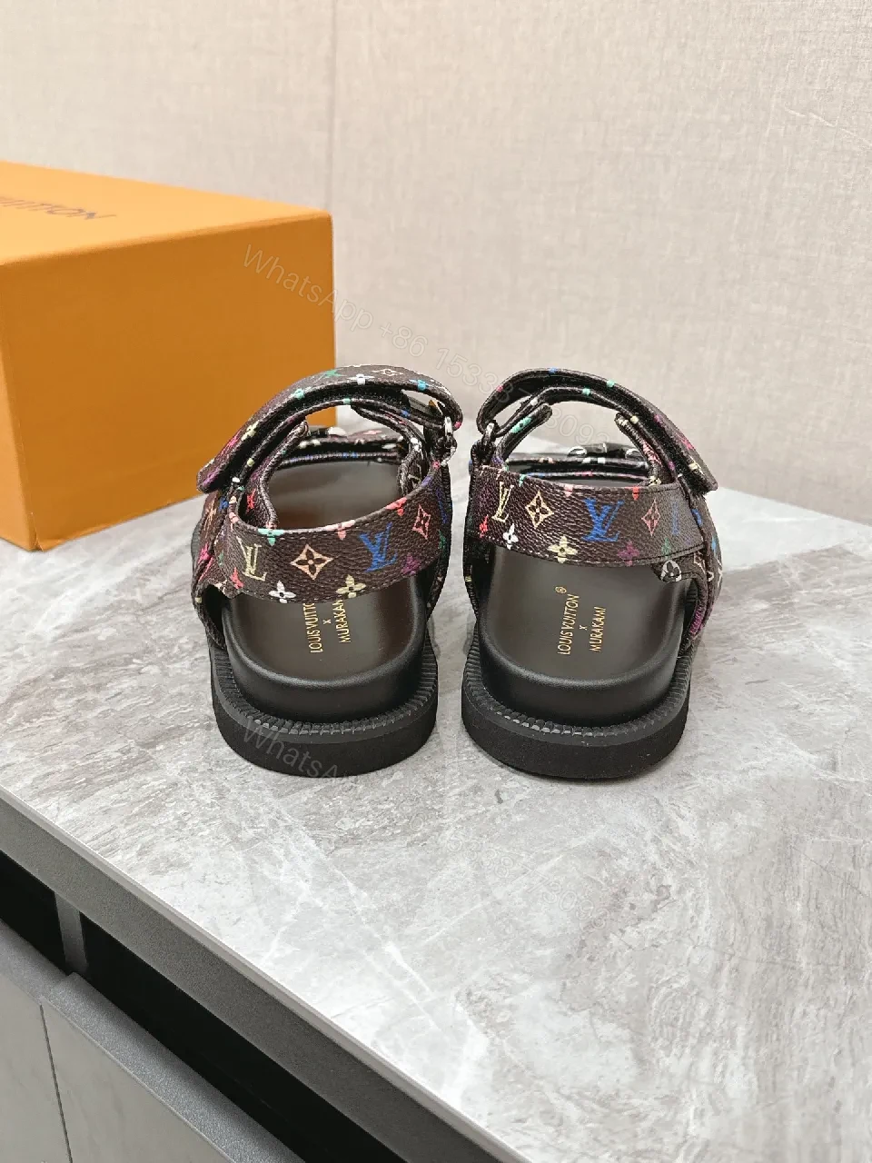 View 5 of Colorful LV Monogram Sandals - Bold, Comfortable, Durable