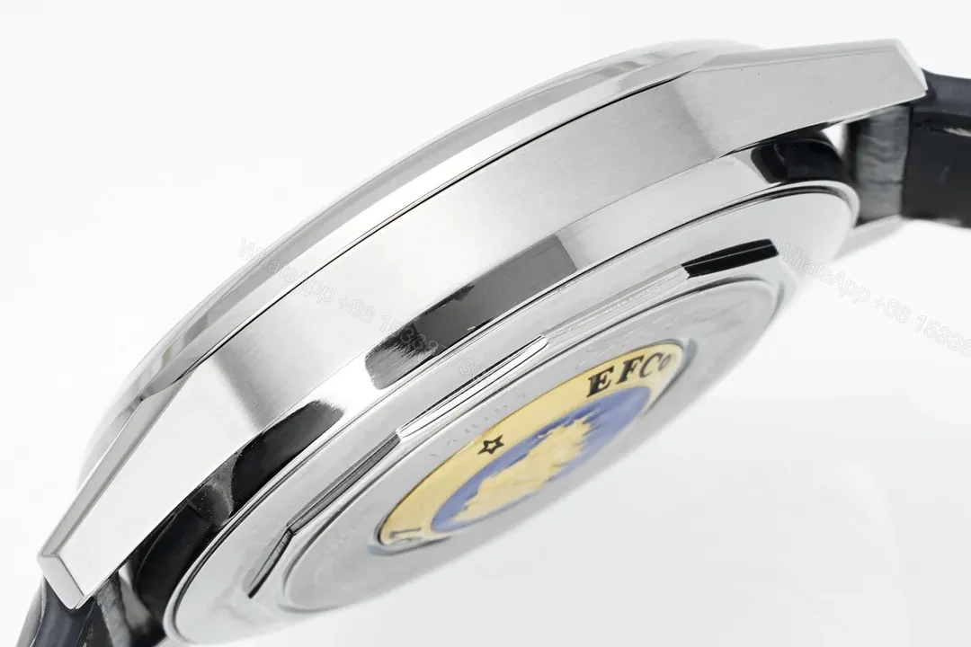View 8 of Longines Classic Flagship Moonphase Watch Silver Dial Black Leather Strap