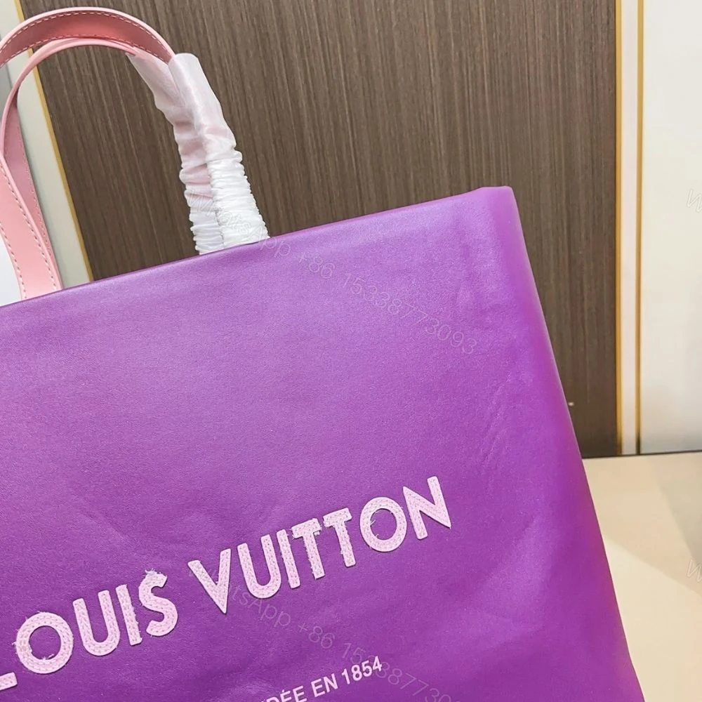 View 4 of Louis Vuitton MM Shopper Tote Bag Violet 41Cm