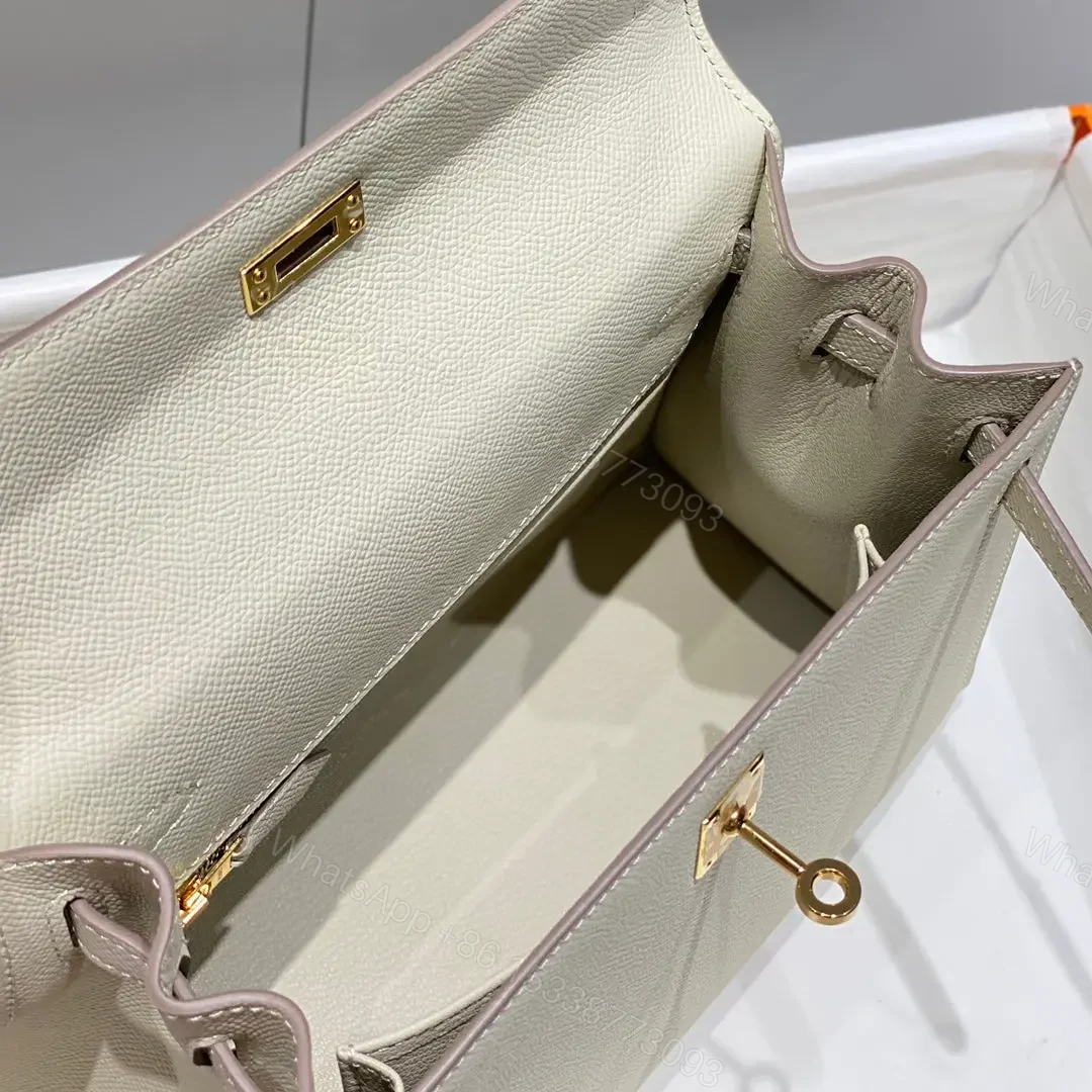 View 7 of HN 25CM IN NATA EPSOM CALFSKIN GOLD HARDWARE