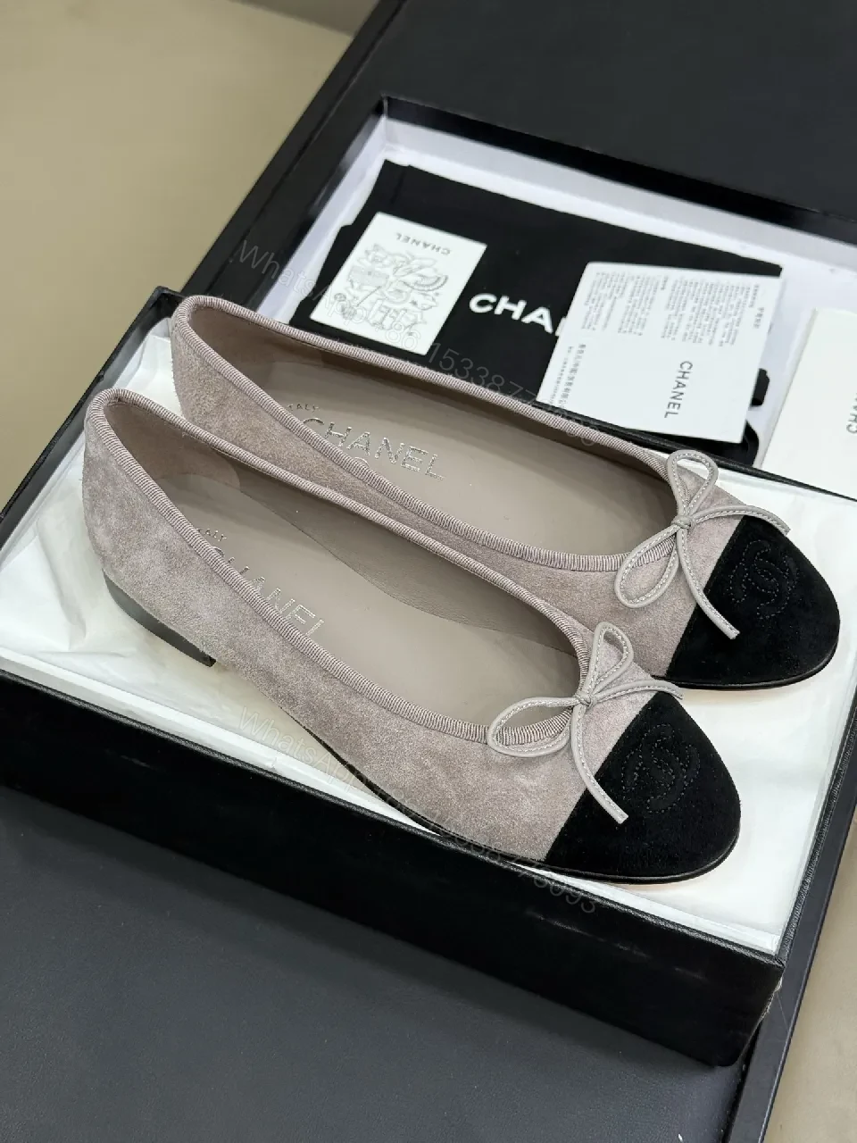 Taupe Suede Cap-Toe Ballet Flats — Slim, All-Day Comfort — view 1