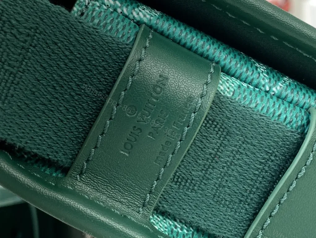 View 8 of Green Monogram Crossbody: Compact, Leather-Style Luxe Utility