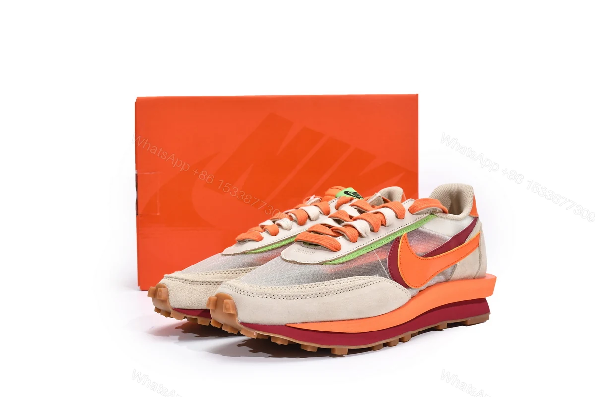 View 2 of CLOT x sacai x Nike LDWaffle Orange Blaze DH1347-100