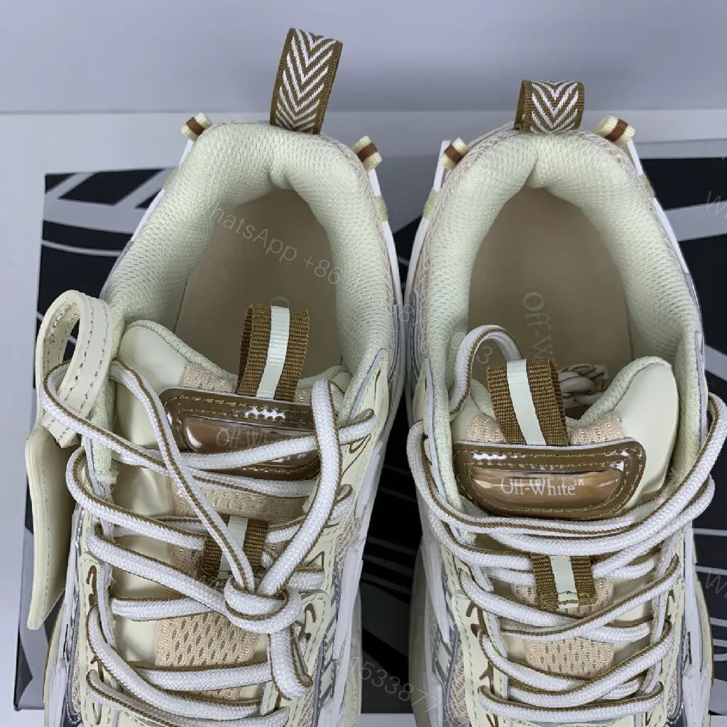View 2 of Chunky Off-White High-Top Sneaker: Weathered Luxury Comfort