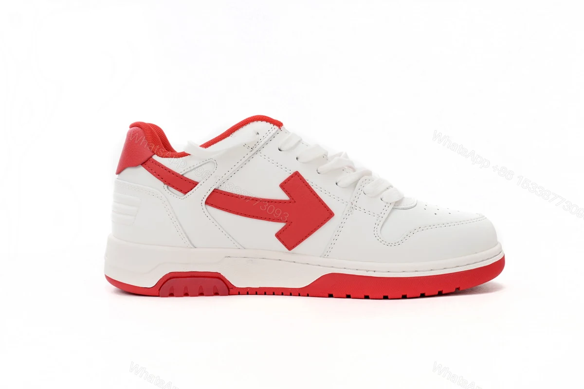 View 4 of OFF-WHITE Out Of Office "OOO" Low Tops White Red OMIA189F22LEA0010125