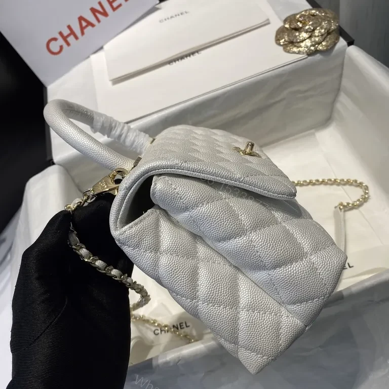View 2 of Chanel-Inspired Quilted Mini Bag with Gold Chain - Luxe Texture