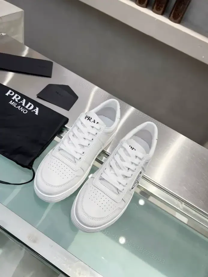 View 3 of PRADA DOWNTOWN BRUSHED LEATHER SNEAKERS – PRD035