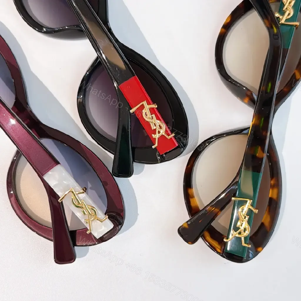 View 4 of Chic Black Round Sunglasses with Gold Hardware