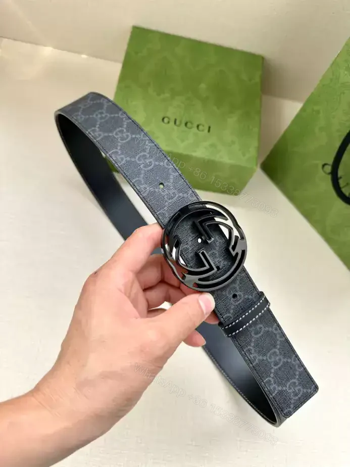 View 2 of GUCCI BELT WITH INTERLOCKING G BUCKLE 3.8CM – B107