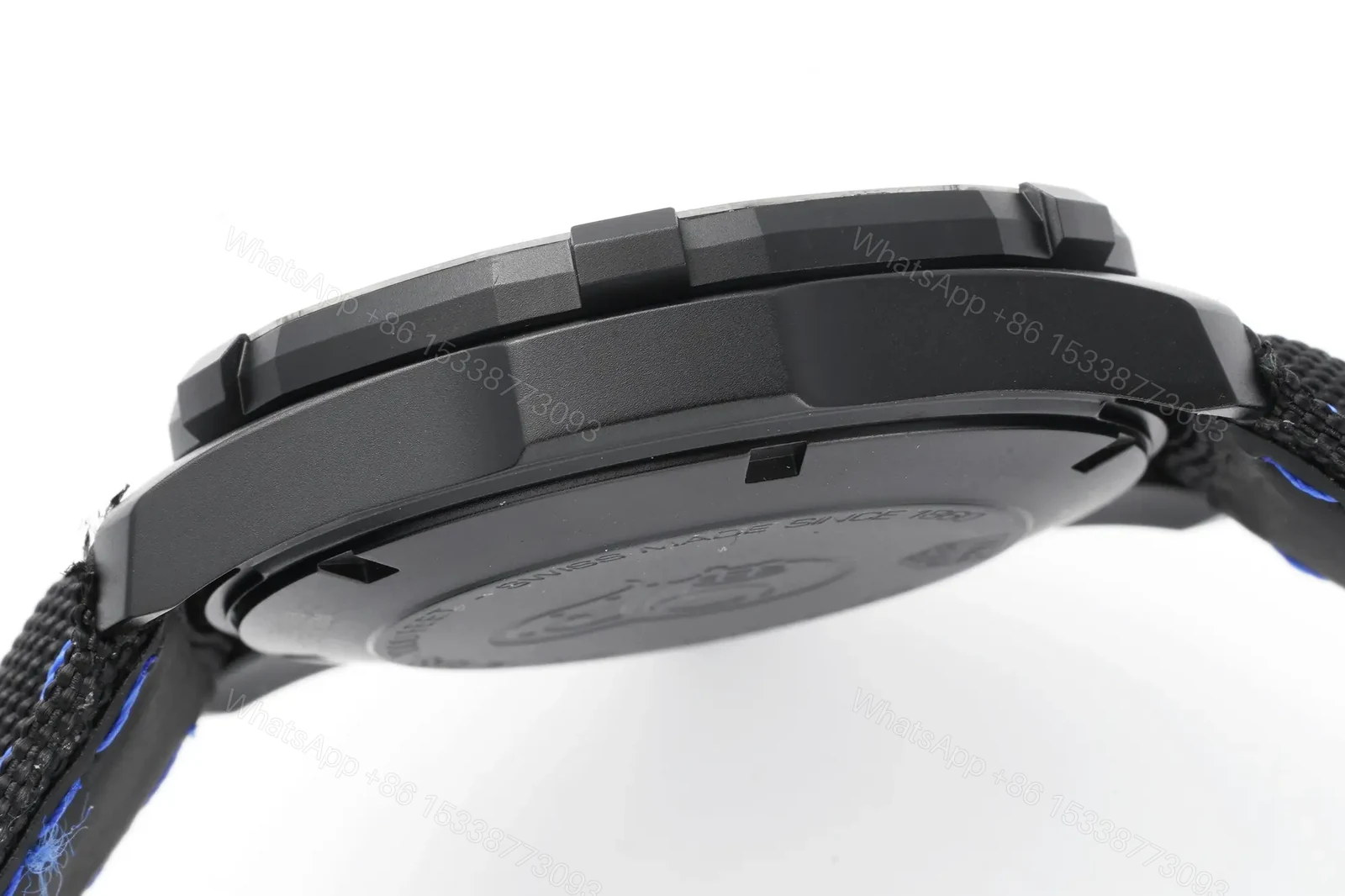 View 2 of V6 Factory TAG Heuer Super Series Black Dial Blue Stitching Strap Watch – Elegant Casual, Unique, and Dynamic