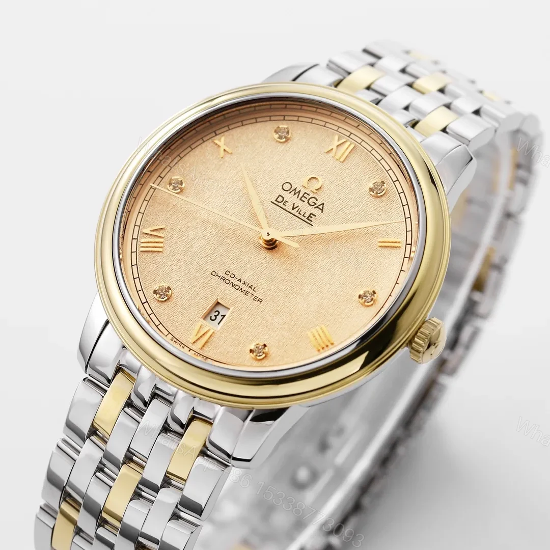 View 4 of Omega De Ville Prestige Butterfly Series Watch Champagne Dial Two-Tone Stainless Steel Bracelet 39.5mm x 10mm Case Size