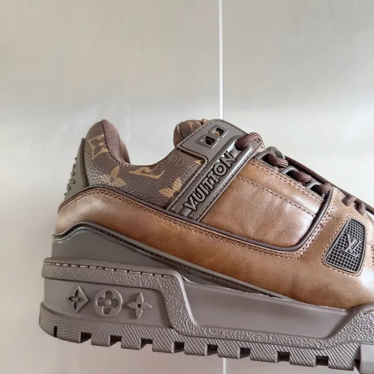 View 7 of Premium Leather LV-Detail High-Top Sneakers for All-Day Comfort