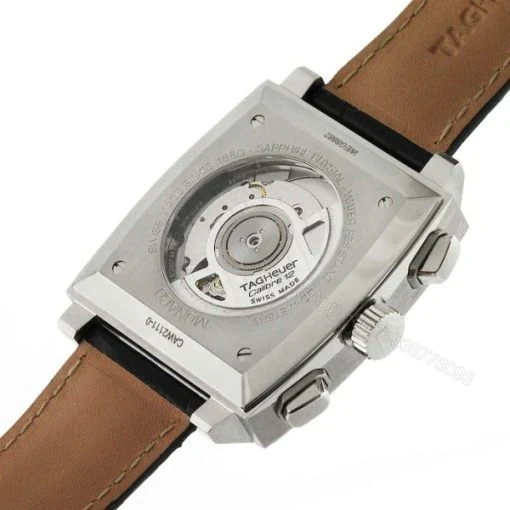 View 3 of Replica TAG Heuer Monaco Men Automatic Blue Leather Watch CAW2111.FC6183