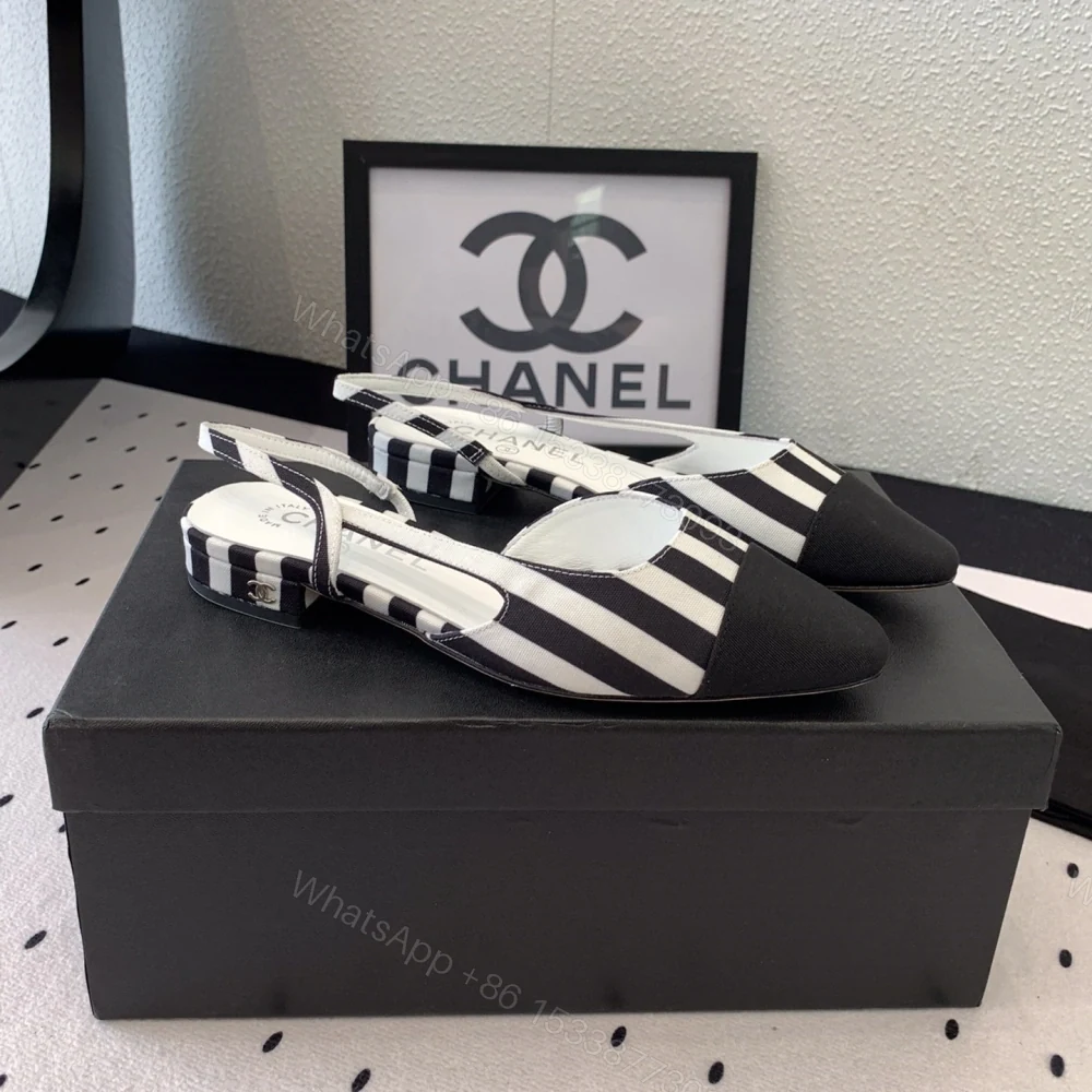 高仿Chanel*G31319B套腳露跟平底單鞋斑馬色免檢版 — view 1