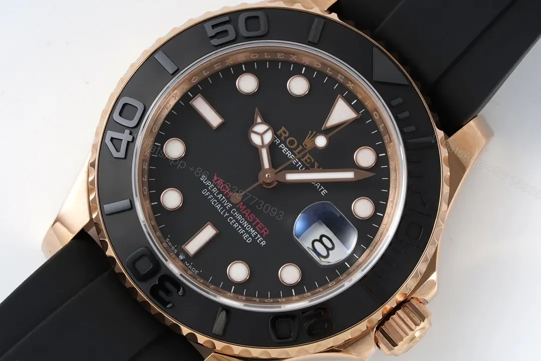 View 3 of C+ Factory Clean Factory Rolex Yacht-Master Rose Gold Black Rubber