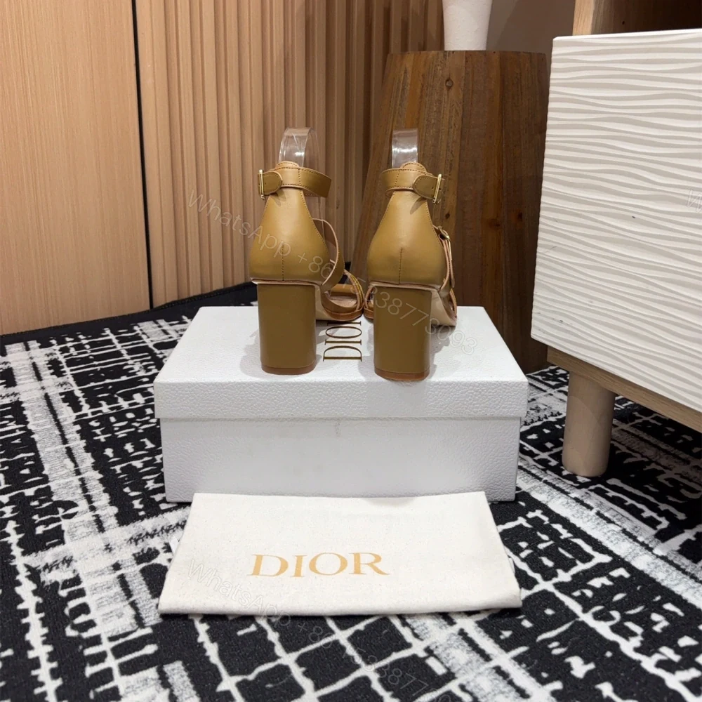 View 6 of 高仿Dior*Dway3系列KDO184高跟刺繡涼鞋棕色免檢版