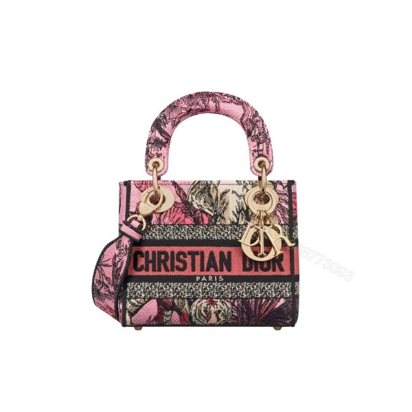 DIOR MEDIUM LADY D LITE BAG PINK MULTICOLOR TOILE DE JOUY VOYAGE EMBROIDERY 24CM M0565OEUPM45E — view 1