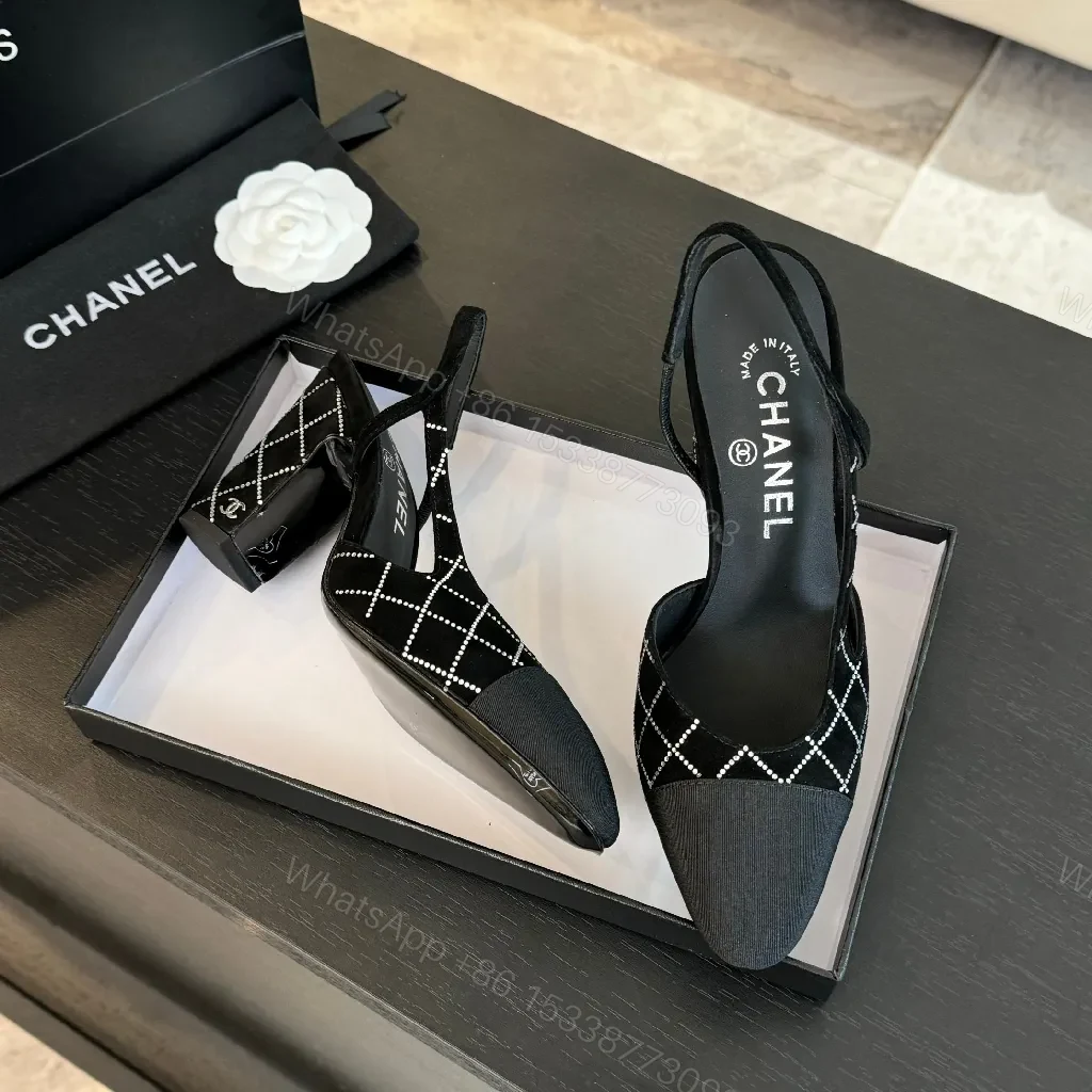 View 6 of Grid-Pattern Slingbacks: Modern Luxury, All-Day Comfort, Pointed Toe