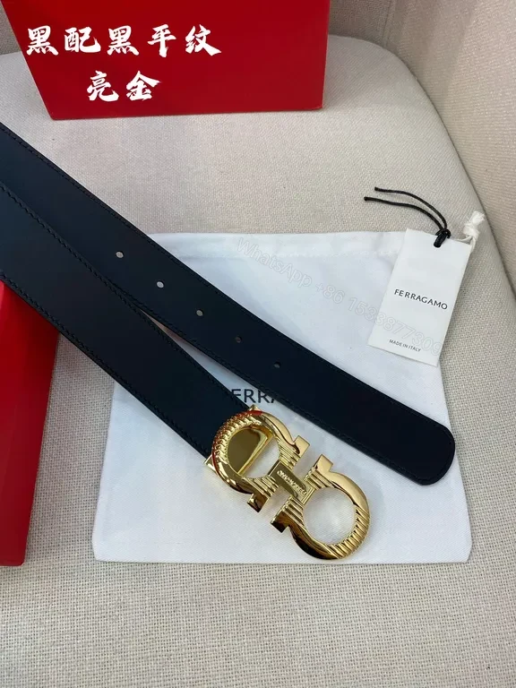 View 4 of Premium Black Leather Belt with Gold Buckle - Luxurious Day-to-Night Style