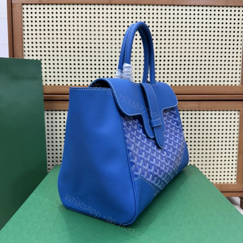 View 4 of 高仿Goyard*SAIGOC9手提托特包雙拼藍色大號免檢版