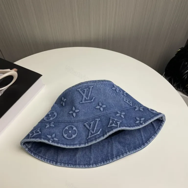 View 7 of Denim LV Monogram Bucket Hat â€” Modern Luxe, All-Day Style