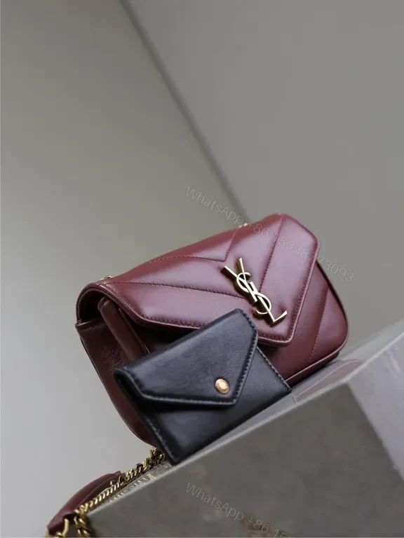 View 8 of Burgundy Quilted Leather Crossbody â€” Structured Chic Bag