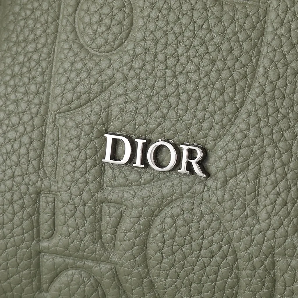 View 6 of Olive Green Compact Leather Messenger Bag with Monogram