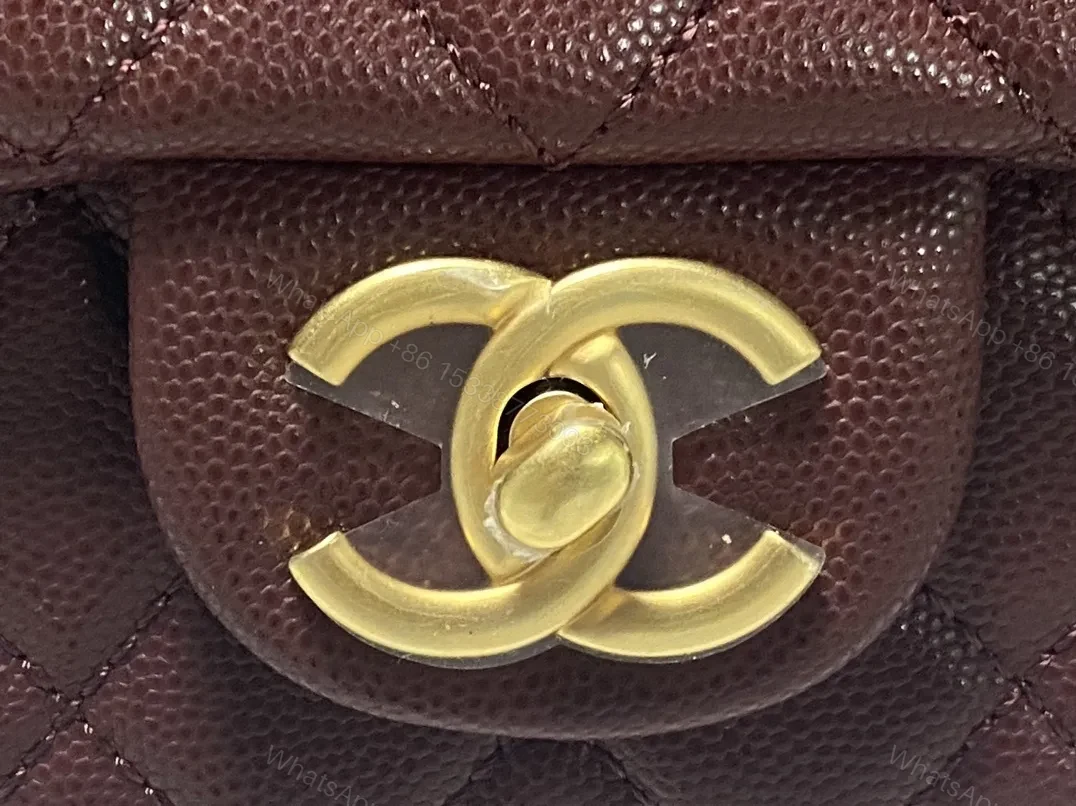 View 4 of Burgundy Quilted Mini Bag with Gold Chain - Chic & Compact