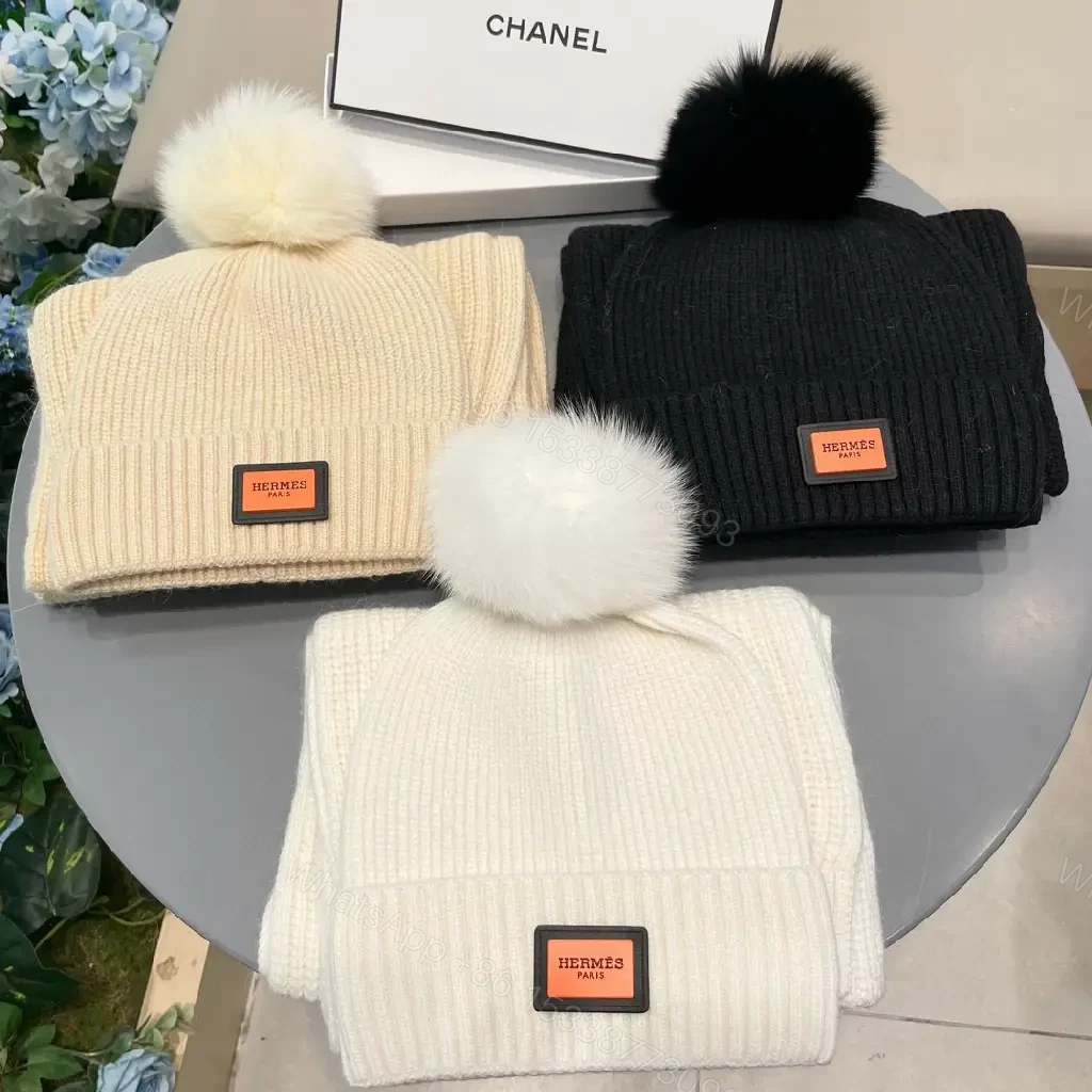 View 5 of Chic Cable-Knit Set with Plush Pom – Luxurious Winter Essentials
