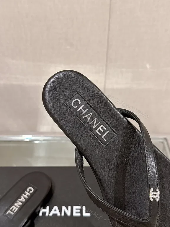 View 7 of Minimalist Black Chanel-Inspired Flip-Flops: Luxe Comfort Sandals
