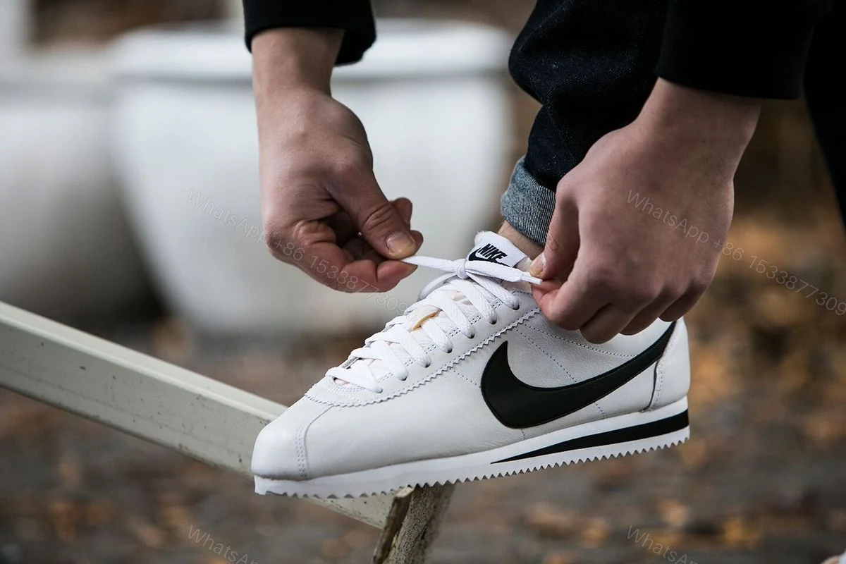 View 4 of FIRST COPY NIKE CORTEZ WHITE BLACK FOR MEN
