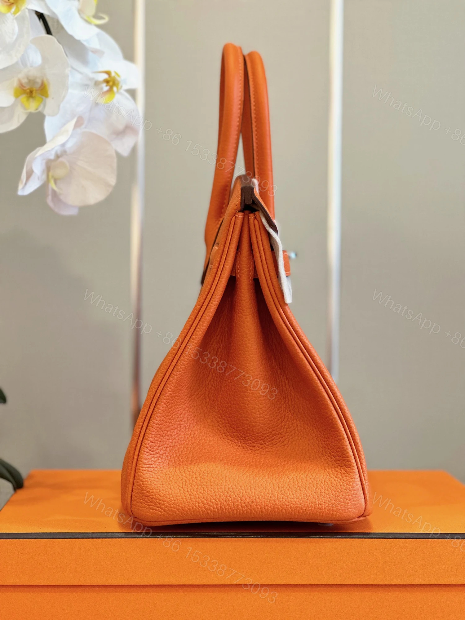 View 6 of HERMES BIRKIN 30 ORANGE PALLADIUM HARDWARE