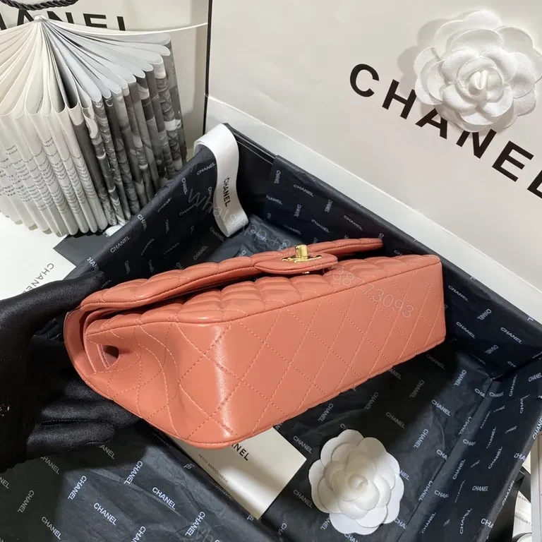 View 4 of Coral Pink Quilted Leather Shoulder Bag â€“ Designer-Inspired Luxury