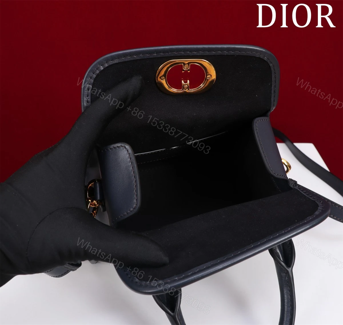 View 4 of Dior 30 Montaigne Women’s Handbag Oblique Fabric 18.5x16x10cm