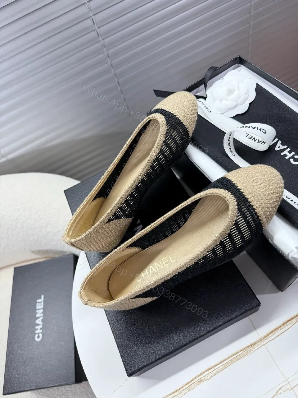 View 2 of Textured Chanel-Influenced Espadrille Flats