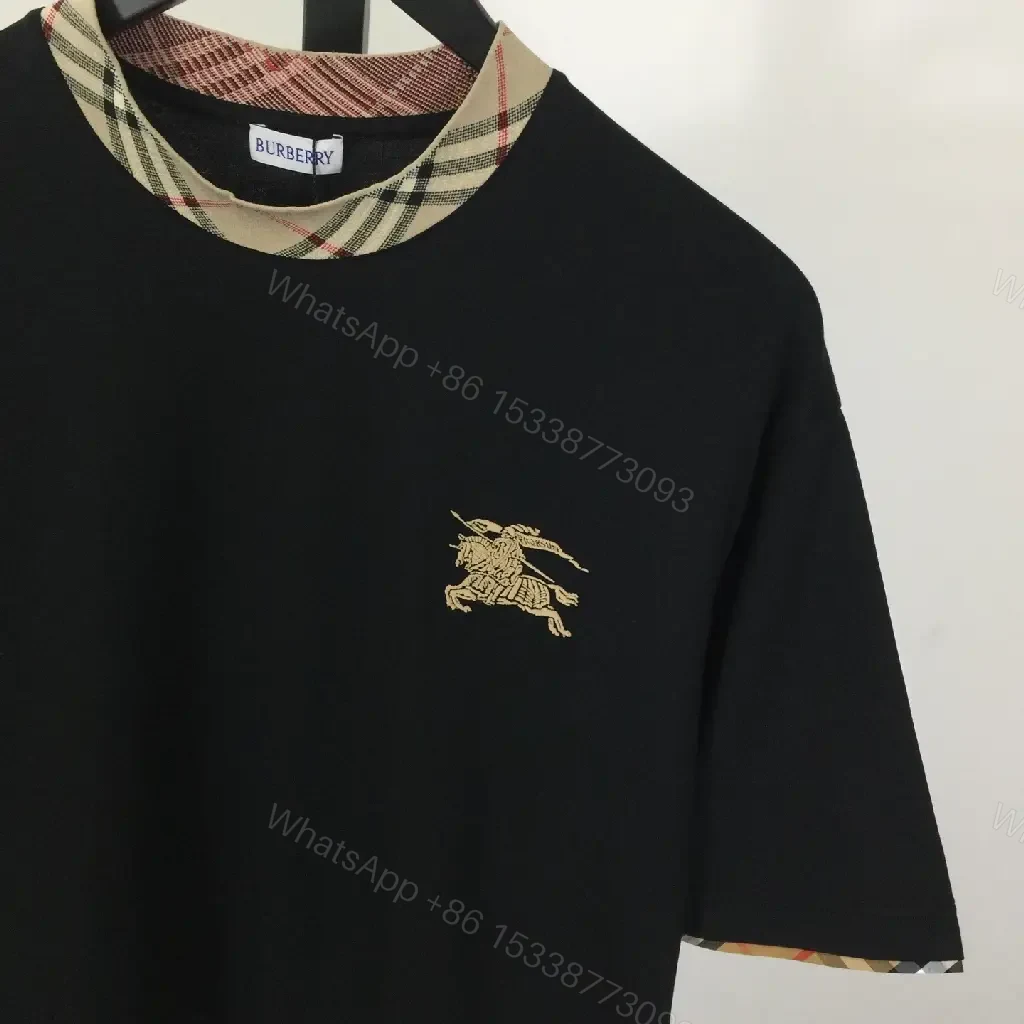 View 5 of Lux-Panel Tee: Classic Check Collar, Gold Crest, Hi-Comfort Knit